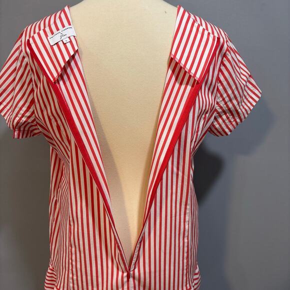 Universal Standard for J.Crew Poplin Stripe Drop Waist Dress, size L - Picture 5 of 10